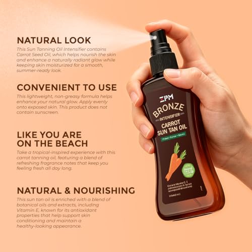 Carrot Sun Tanning Oil Spray - Tan Intensifier with Vitamin E