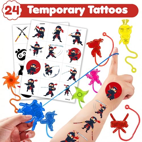 Ninja Party Favors 48-Piece Set: Stick Hands & Tattoos