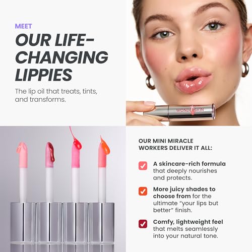 Wonderskin Lip Oil Rehab Serum - Tinted Hydrating Lip Oil - Amour