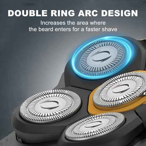 Magnetic 6 Blades Head Shaver Replacement Heads for Many 6D Magnetic Electric Razor,Newly Designed Magnetic 6D Blade Head Compatible with Head Shavers for Bald Men,2 Pack Travel Size.