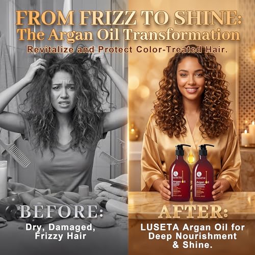 Luseta Argan Oil Shampoo & Conditioner Set, 2x16.9oz
