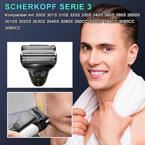 32B S3 Electric Replacement Shaver Head, Series 3 Shaving Razor Head, Series 3 Replacement Head Compatible with S3 3040s 3080s-4 370cc 3070cc 3000s 3010, 3090cc Etc