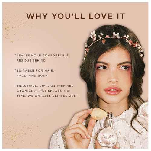 Pretty Vulgar Glitter Dust, All-Over Body Glitter Spray for Face, Hair and Body, Shimmering Spray Powder, Highlighter Powder Spray, Clean, Vegan and Cruelty-Free, 10g / 0.35 Oz