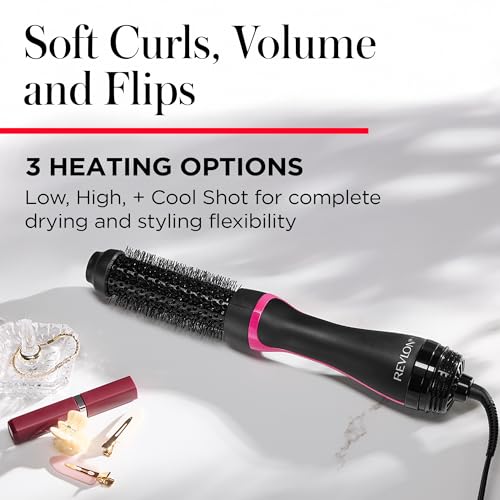REVLON One-Step Root Booster Hot Air Brush Styler and Dryer, Revive Styles and Add Volume to hair with this Dryer Brush, 1 ¨ö inch Barrel (Black)