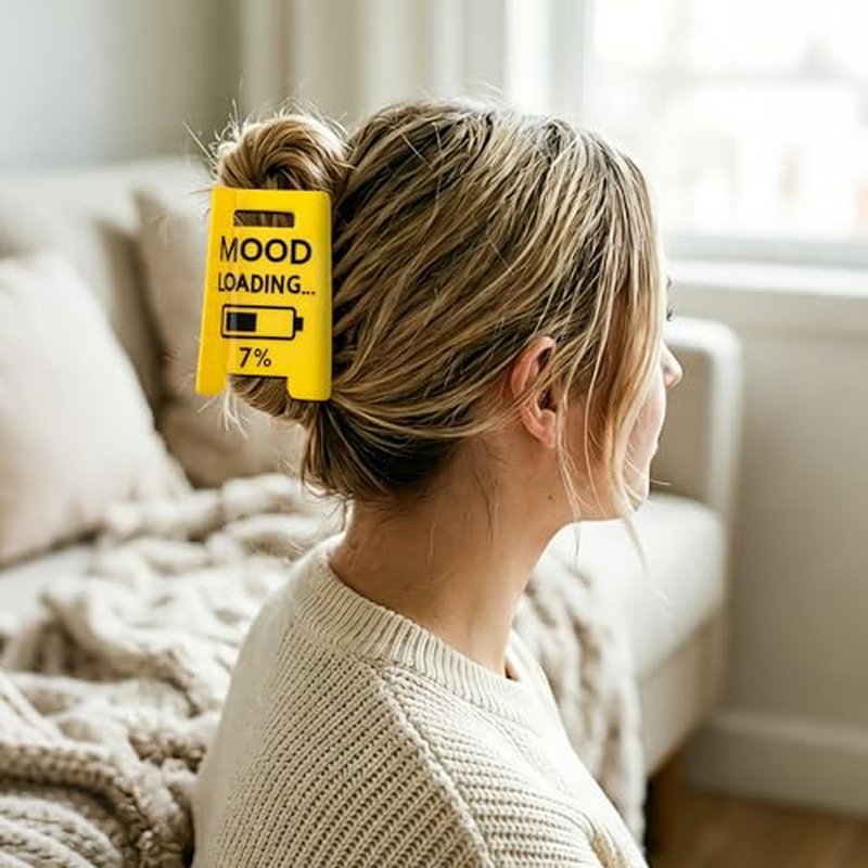 Mood Loading Yellow Hair Claw Clip for Women