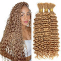 #27 Honey Blonde Deep Wave Braiding Hair 18" Bundle