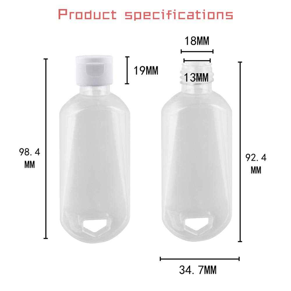 Refillable Travel Bottles Containers with-Clip - XMWangzi, with Filp or Nozzle, Empty Plastic Bottles, Filled with Cosmetic Oil Hand Sanitizer, Suitable for Home Office Outdoor (5 PCs)