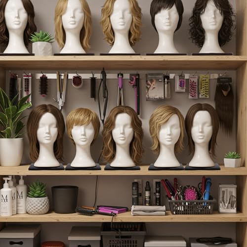 AceOrbit Foam Mannequin Wig Head Stand with Stable Base