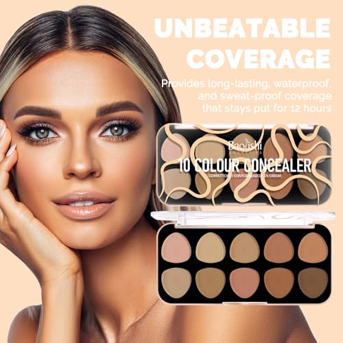 10 Color Concealer Palette with 8 Makeup Brushes