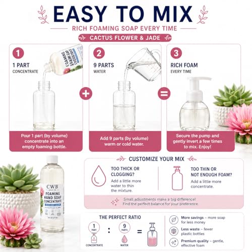 Foaming Hand Soap Concentrate, Cactus Flower & Jade, 16 fl oz