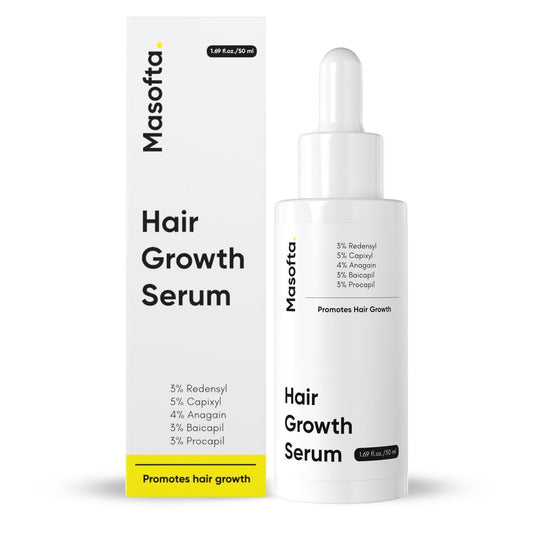 Masofta Hair Growth Serum For Promoting Hair Growth & Controlling Hair Fall With 3% Redensyl, 5% Capixyl, 4% Anagain, 3% Procapil & Rosemary & Biotin, For Both Men & Women, 50 ml (Pack of 1) White