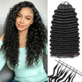 GUDOZO 16 Inch Deep Wave Feather Crochet Hair for Black Women