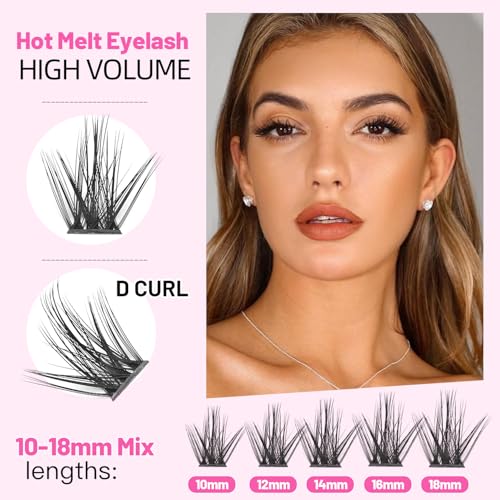 D Curl Lash Clusters 120 Pack Mix Sizes Dovetail Lashes