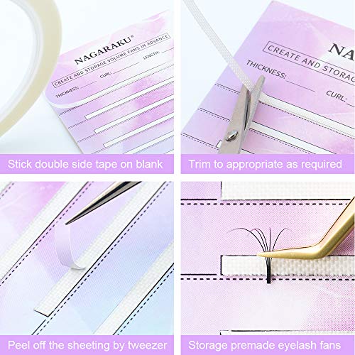 Eyelash Extension Storage Card with Tape - 20 Sheets