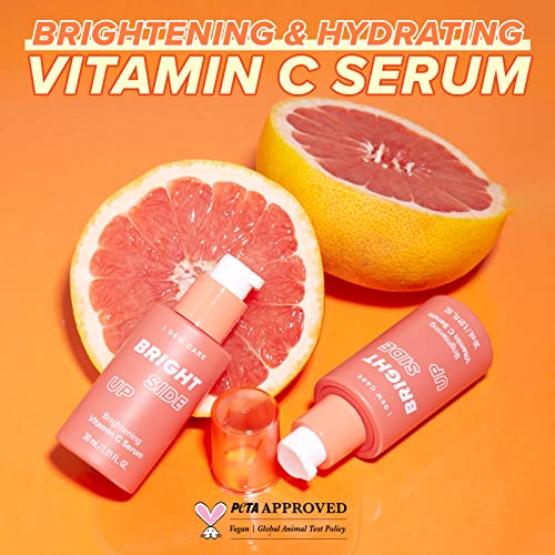 I DEW CARE Bright Side Up Brightening & Hydrating Vitamin C Serum with Niacinamide + I Dew Care Moisturizer Face Cream - Chill Kitten 1.69 Fl Oz Bundle