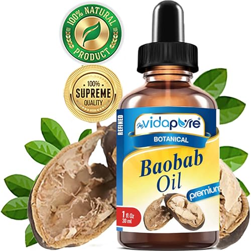 MYVIDAPURE 100% Pure BAOBAB OIL WILD GROWTH RAW for Skin, Hair, Lip and Nail Care. (1 Fl Oz)