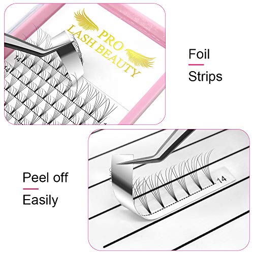 Premade Volume Eyelash Extensions 5D-C-0.10-14 Short Stem Premade Fans Eyelash Extensions 9 to 20 mm Pre made Lash Fans 3D 5D 7D Volume Lash Extensions .07 .10 C D Curl(5D-C-0.10,14mm)