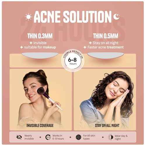 Pimple Patches for Face ? Day & Night Acne Patches for Fast Healing, Skin Clarity ? Invisible Hydrocolloid Patches, Waterproof Spot Treatment ? All Skin Types Zit Patches of 60/120/180