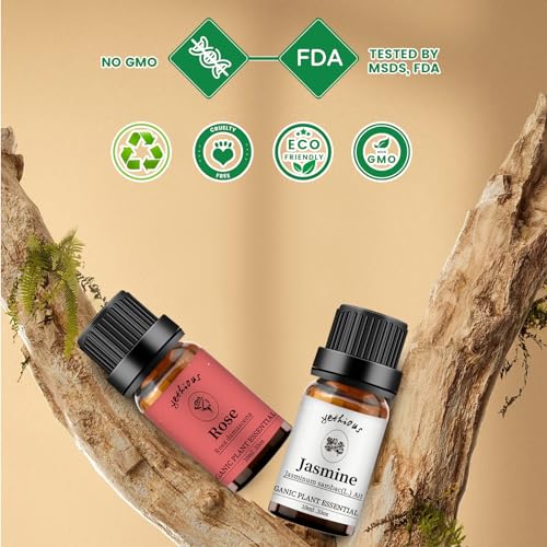Organic Rose & Jasmine Essential Oil Set - 2x10ML