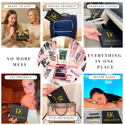 Cluster Lash Kit D¡¯Escand?n ? Reusable Eyelashes Extension with Magnetic Tray, Applicator, Bond & Seal, Remover and Mirror
