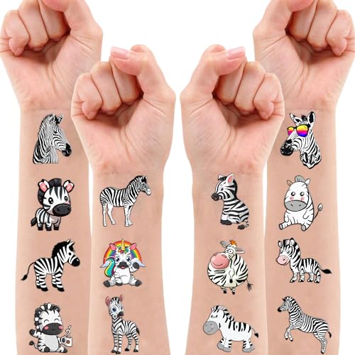 102 PCS Zebra Temporary Tattoos - Safari Party Favors