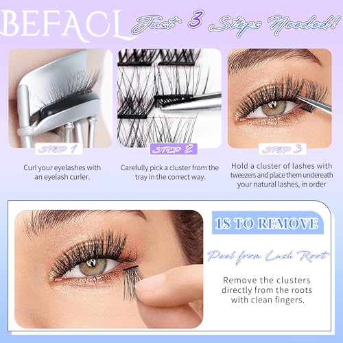 Self-Adhesive Lash Clusters Kit, 140pc Wispy Extensions 8-16mm