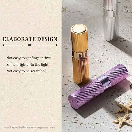 LISAPACK Perfume Travel Refillable Bottle - Atomizer Cologne Spray for Men Portable - Mini Sprayer Empty for Refill - Small Size 8ML Striped (Blue, Black, Gold)