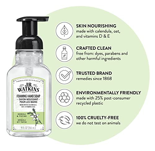 J.R. Watkins Neroli & Thyme Foaming Hand Soap, 9 fl oz
