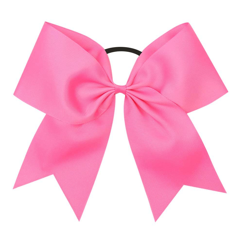 Oaoleer 8" Jumbo Large Cheer Bows Ponytail Holder Elastic Band Handmade Boutique Hair Accessories for Cheerleading Teen Girls College Women Sports (9PCS, Hot Pink)