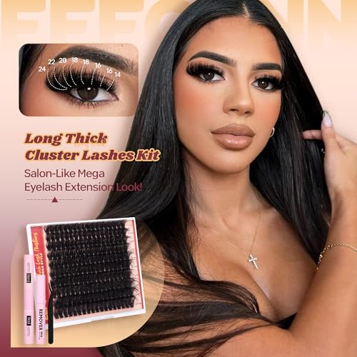 Fluffy Lash Clusters Kit 14-24mm 270D Volume Eyelash Extensions