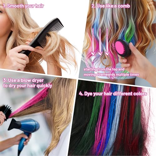 BADCOLOR Temporary Hair Chalk Comb - 7 Vibrant Colors