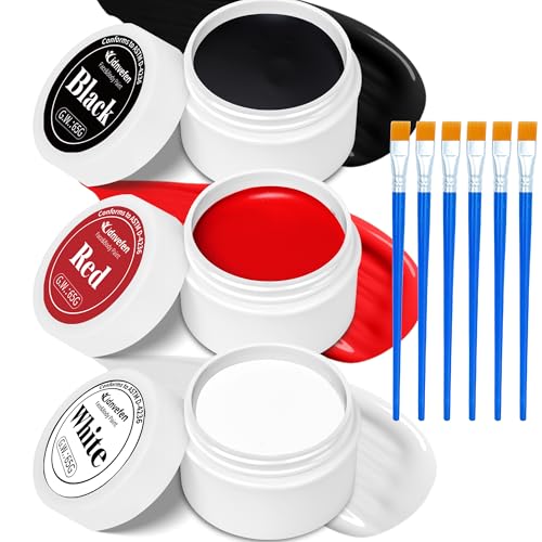 Oil Based Face Paint Kit - 3 Colors with 6 Brushes