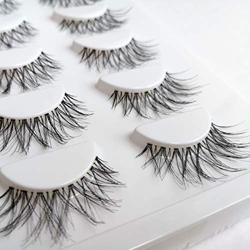 Crisscross Wispy False Eyelashes Extensions 5 Pairs Glamour Fake Mink Lashes, Winter