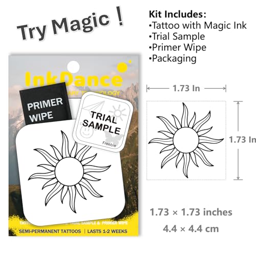 Radiant Tribal Sun Semi-Permanent Tattoo | Waterproof, 1-2 Weeks