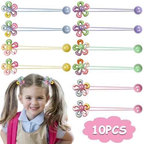 10 Pack Hair Balls for Girls Hair,Hair Ties for Girls Toddler Kids Ponytail Holders Hair knockers Cute Hair Accessories (pink yellow blue purple green)