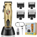 KEMEI Hair Clippers for Men Professional, Barber Clippers for Hair Cutting & Grooming, Cordless Beard Trimmer with Charging Base LED Display KM-2230 Gold