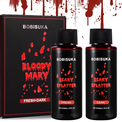BOBISUKA Halloween Fake Blood Makeup Kit - 2 Colors