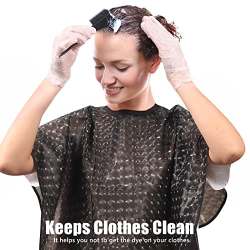 Black Waterproof Hair Dye Cape for Salon & Home Use - Hair Coloring & Styling Cover