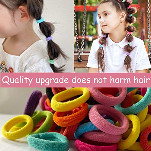 100 Pcs Seamless Cotton Baby Hair Ties – Soft & No Damage