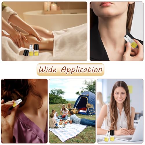 Cositina 100 Pcs Essential Oils Roller Bottles Mini Refillable Glass Perfume Bottles with Roller Balls for Home Travel - 2ml