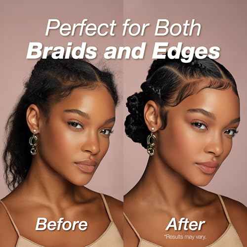 Edge Lux Strawberry Edge Control Gel with Castor Oil, Keratin, Biotin, and Olive Oil - 48 Hour Maximum Hold, Non-Flaking, Non-Greasy, Scented, Conditioning Styling Gel for All Hair Types, 1 Ounce