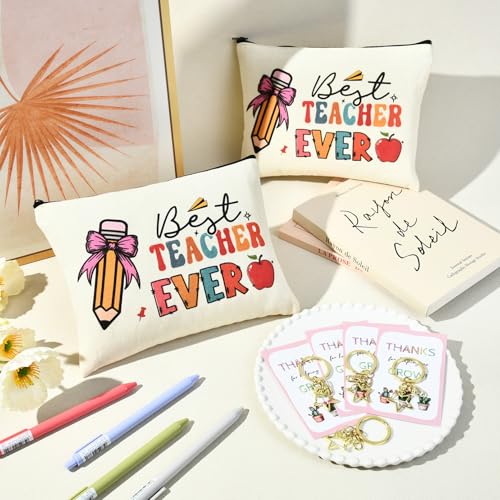 Teacher Appreciation Gifts Bulk Teacher Gifts Makeup Bag Survival Kit with Keychain for Women
