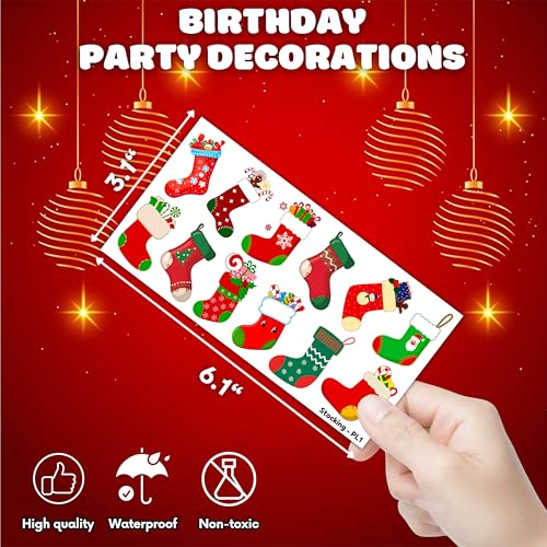 Christmas Stocking Temporary Tattoos 114 PCS