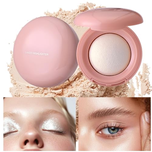 Baked Highlighter Powder Palette - Buildable Shimmer Makeup