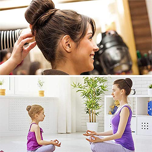 Large Hair Donut Bun Maker Set - 2 Pack Brown for Thick & Long Hair - Trendy Hairstyles