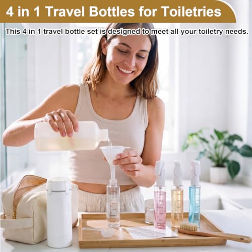 Domensi 2 Pack Travel Dispenser – 4-in-1 Refillable 30ml Bottles