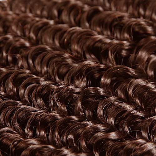 28 Inch Brown Deep Wave Brazilian Virgin Hair Bundles