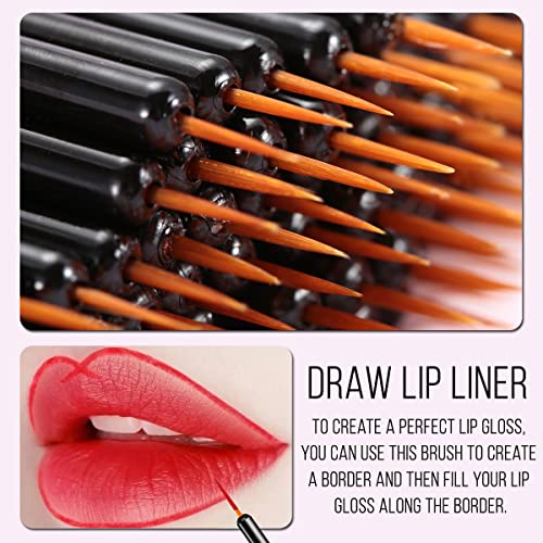 KINGMAS 100 Pack Disposable Eyeliner Brushes - Ultra-Fine Tips