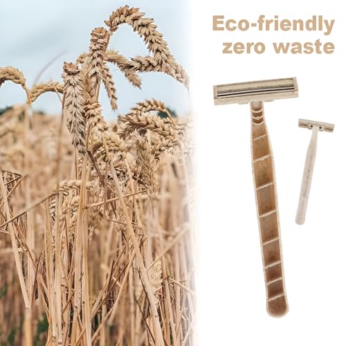 Disposable Razors Bulk for Men & Women ? Twin Blade Unisex Shavers ? Eco-Friendly, Biodegradable, Non-Toxic, Made from Recycled Wheat Straw (Pack of 2) (100)