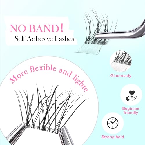 Self Adhesive Eyelash Clusters No Band 10-16mm Wispy